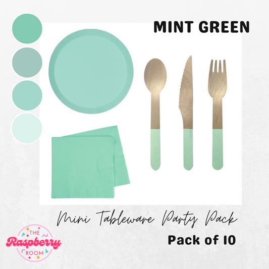 Mini Tableware Party Pack - MINT GREEN