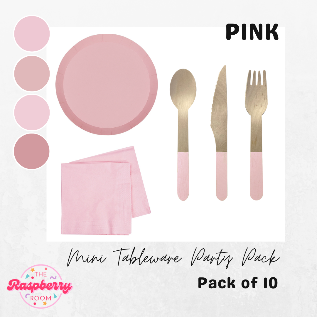 Mini Tableware Party Pack - PINK