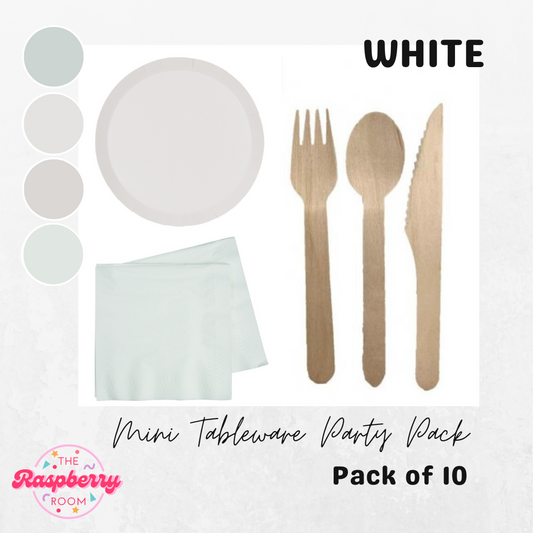 Mini Tableware Party Pack - WHITE