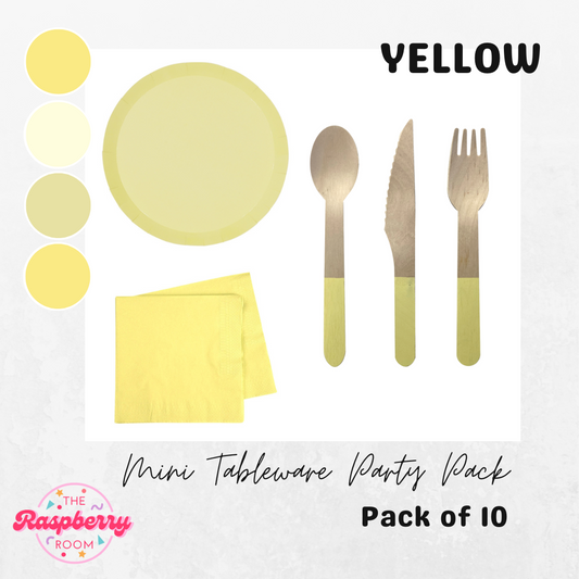 Mini Tableware Party Pack - YELLOW