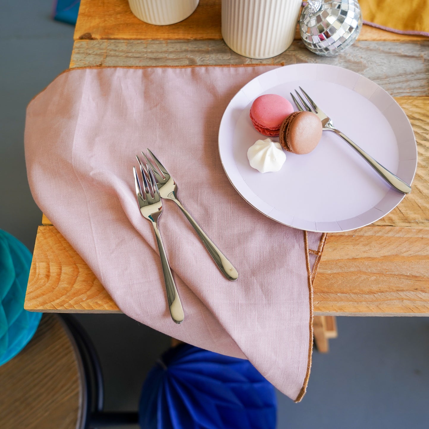 Linen Table Runner - Blush Pink
